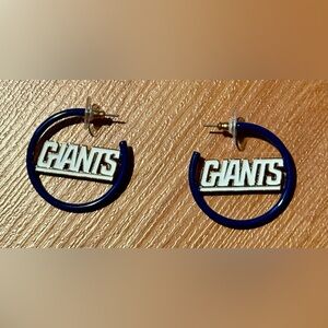 BaubleBar New York Giants Enamel Hoop Earrings; NEVER WORN!